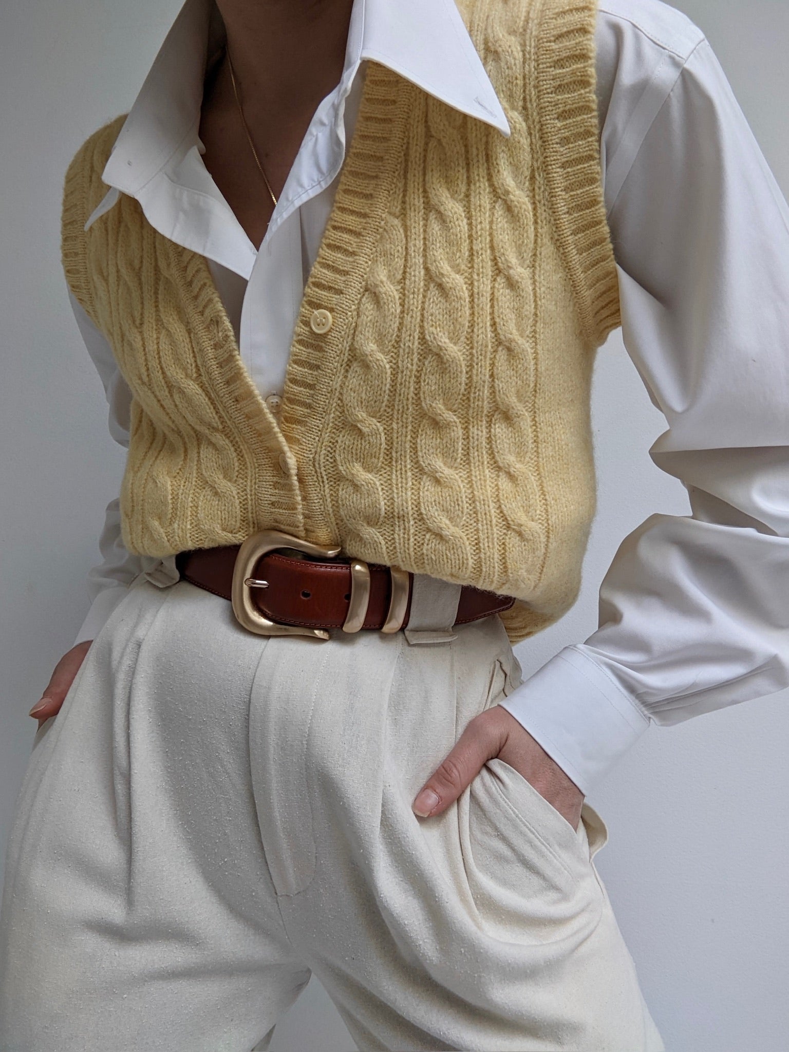 Vintage Butter Wool Sweater Vest