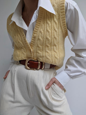 Vintage Butter Wool Sweater Vest