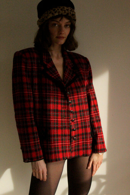 Vintage Holly Woven Plaid Blazer