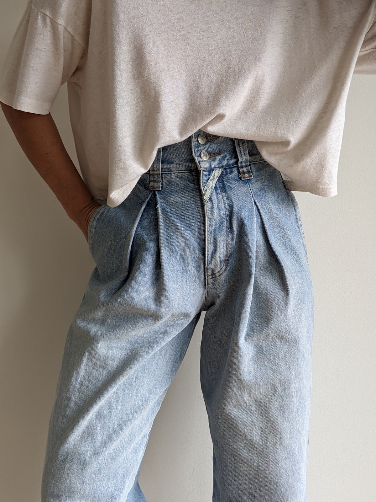 Vintage Jordache Pleated High-Rise Jeans