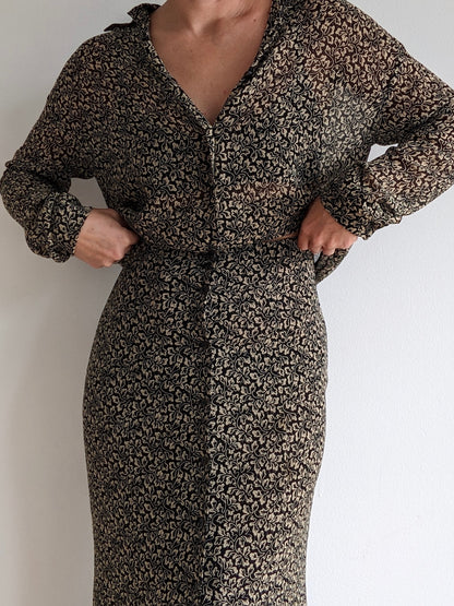 Vintage Ralph Lauren Printed Skirt Set