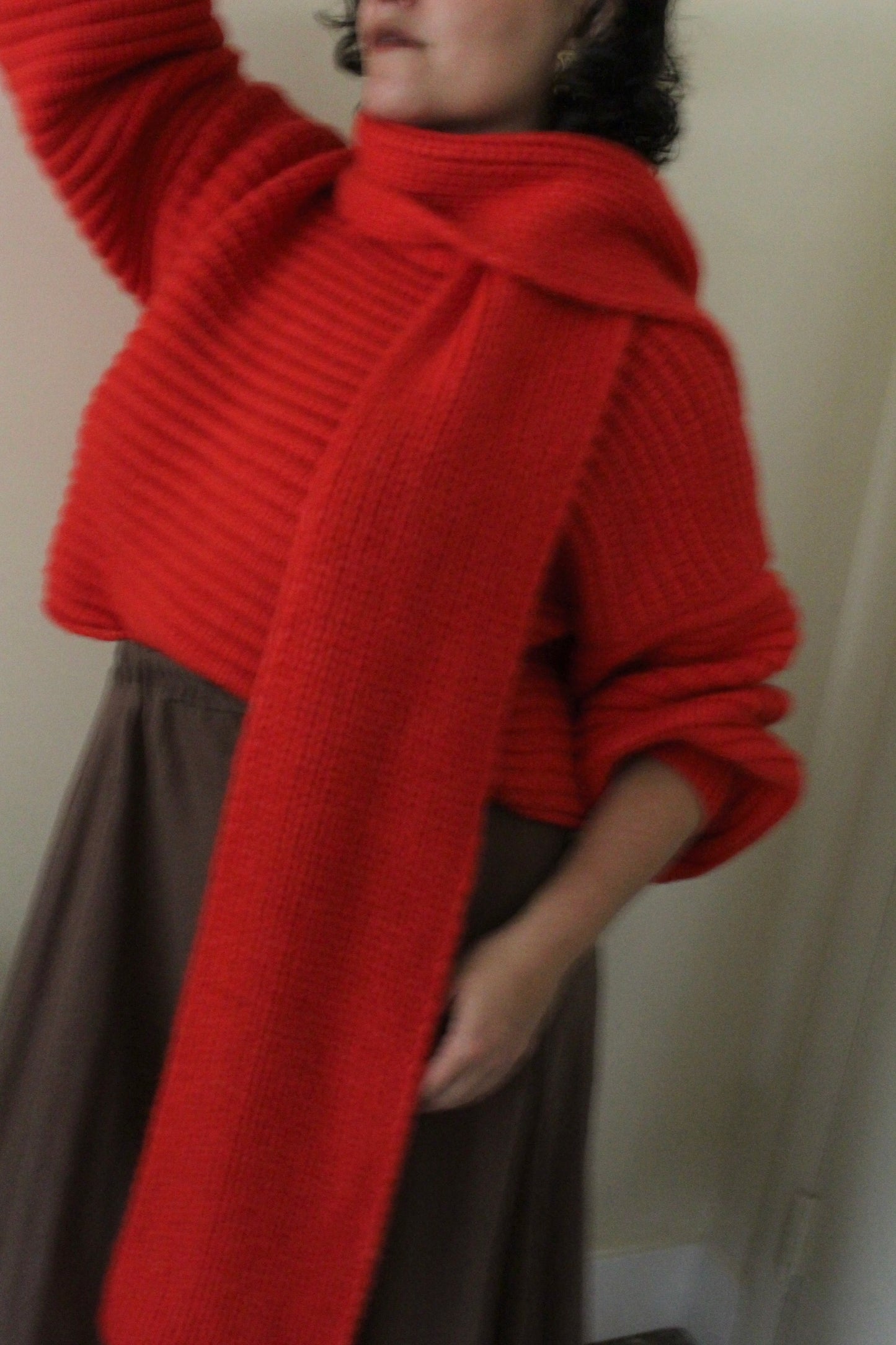 Romy Knitted Alpaca Balloon Sleeve Sweater