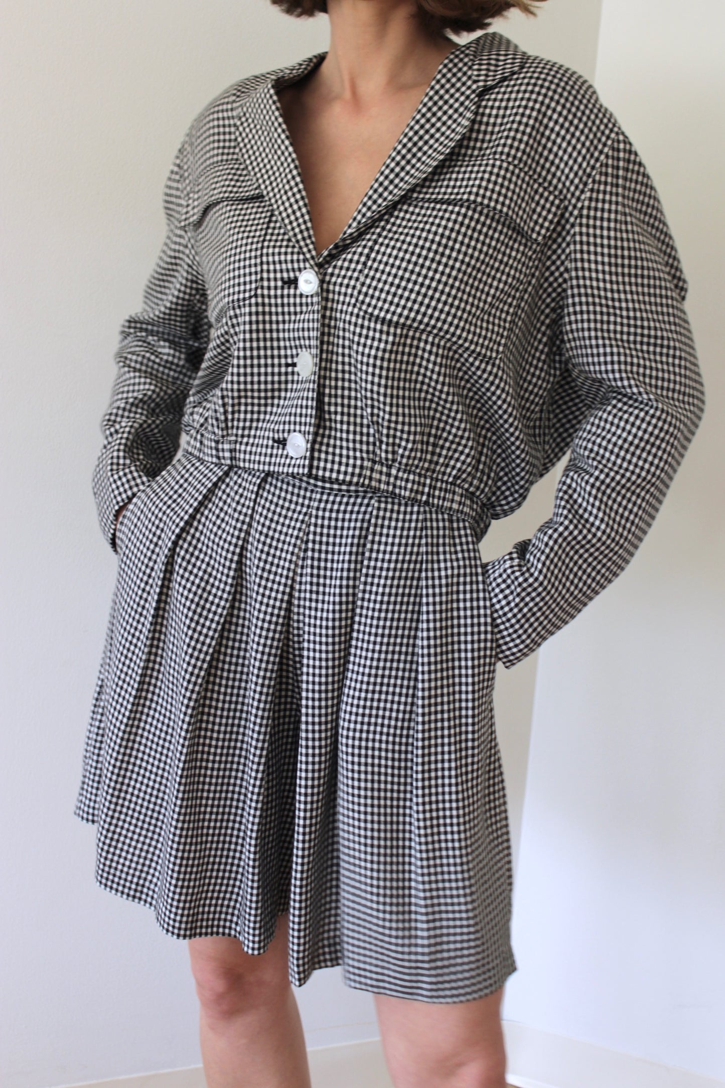 Incredible Vintage Gingham Jacket & Shorts Set