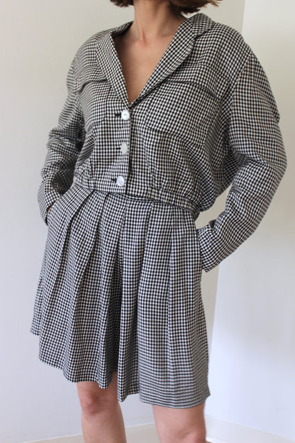 Incredible Vintage Gingham Jacket & Shorts Set