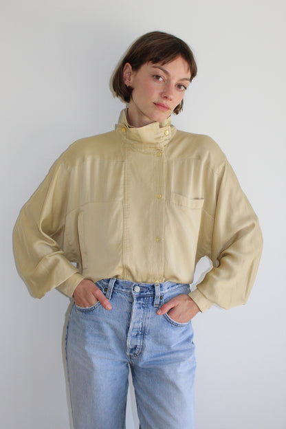 Beautiful 80s Escada Champagne Silk Blouse