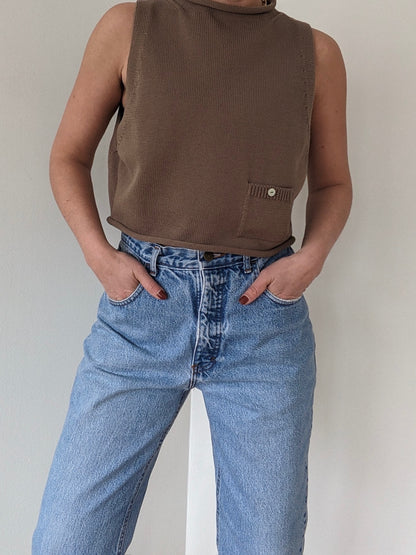 90s High Rise Blue Jeans