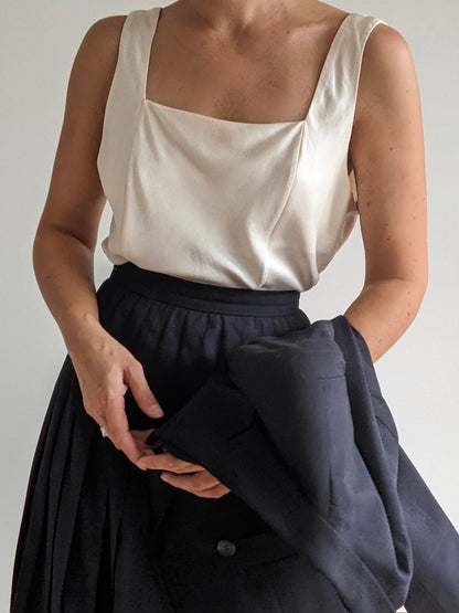 Vintage Pearl Silk Charmeuse Slip Tank