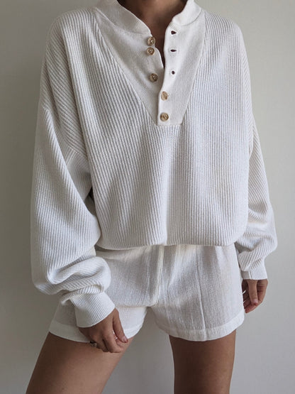 Favorite Vintage Ivory Cotton Henley