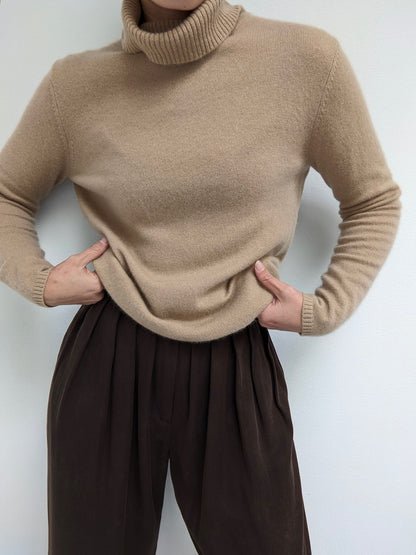 Vintage Camel Cashmere Turtleneck