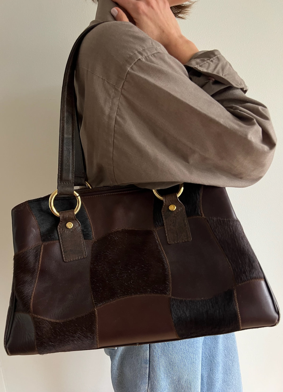 Favorite Vintage Italian Patchwork Calf Hair Bag