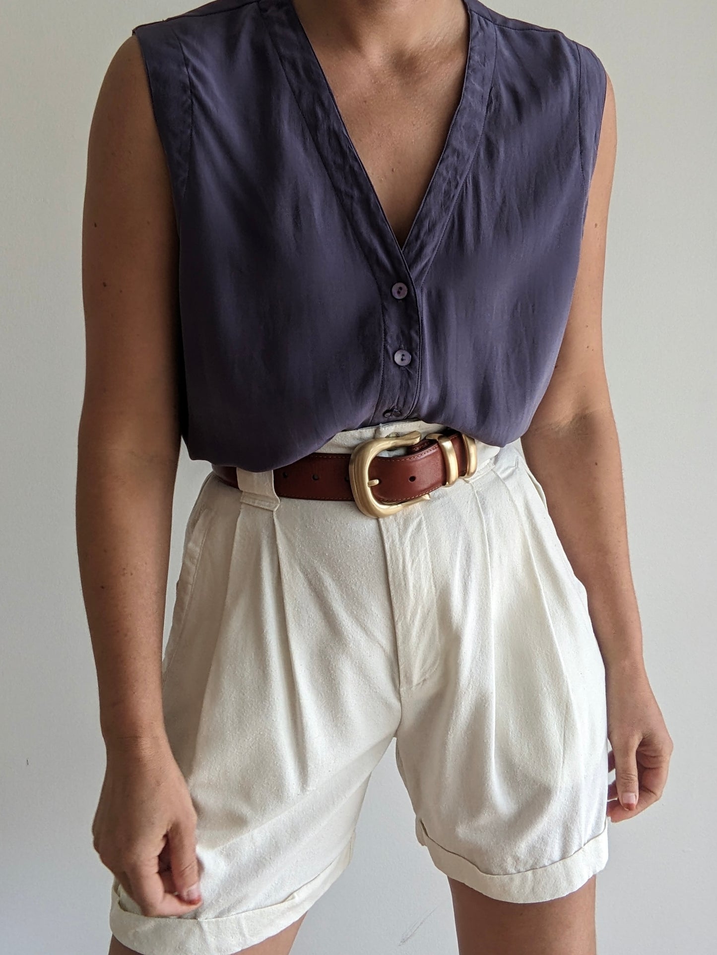 Vintage Eileen Fisher Plum Silk Vest