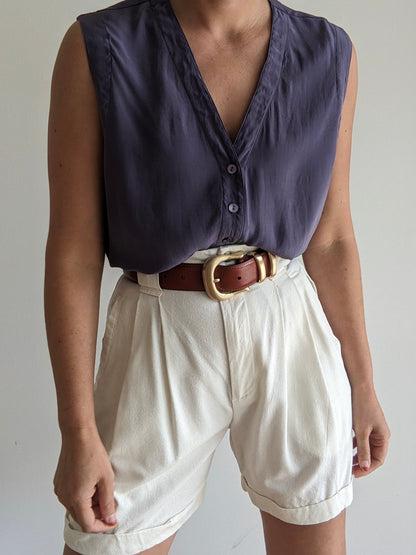 Vintage Eileen Fisher Plum Silk Vest