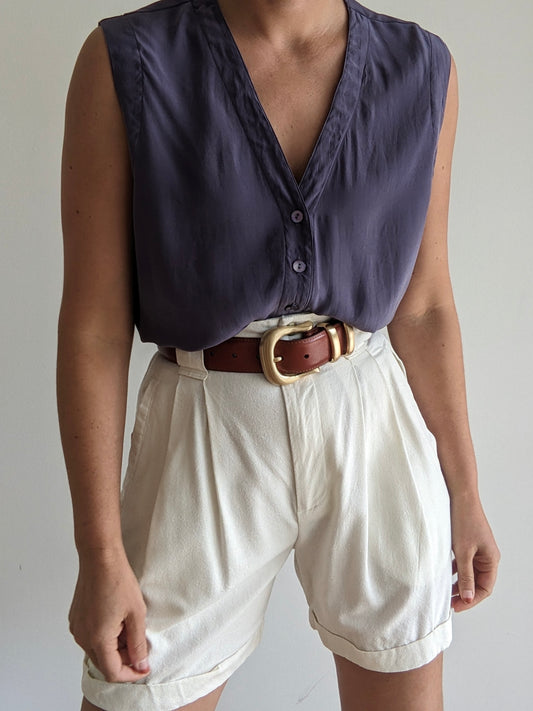 Vintage Eileen Fisher Plum Silk Vest