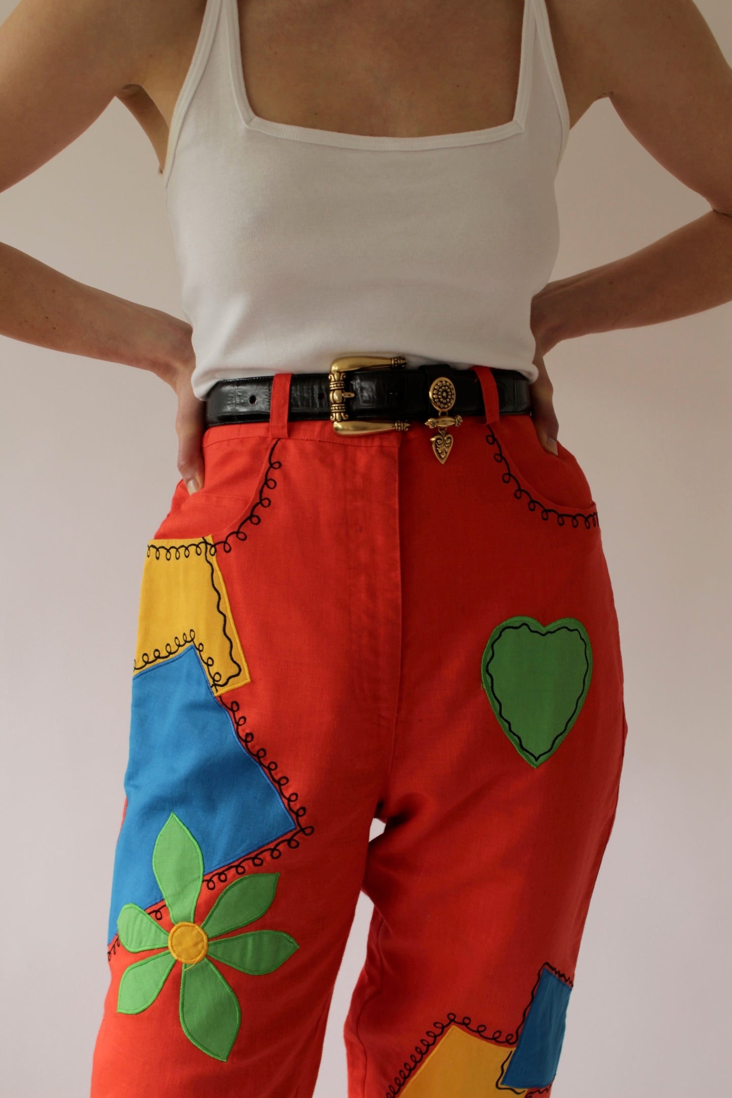 Absolute Favorite Vintage Colorful Appliqué Pants