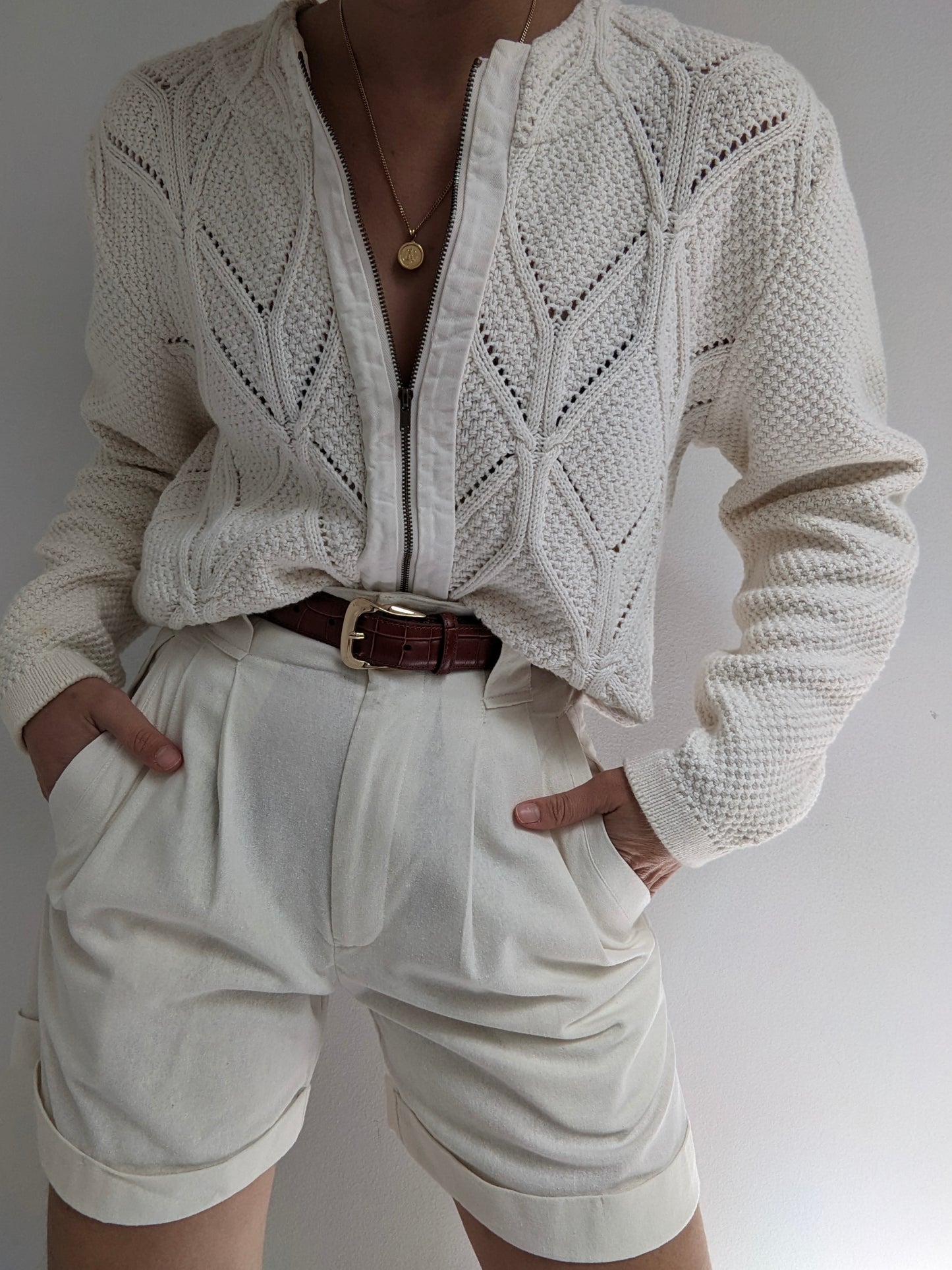 Beautiful Vintage Ivory Knit Cardigan