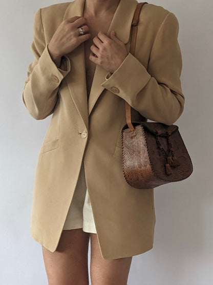 Vintage Latte Silk Blazer