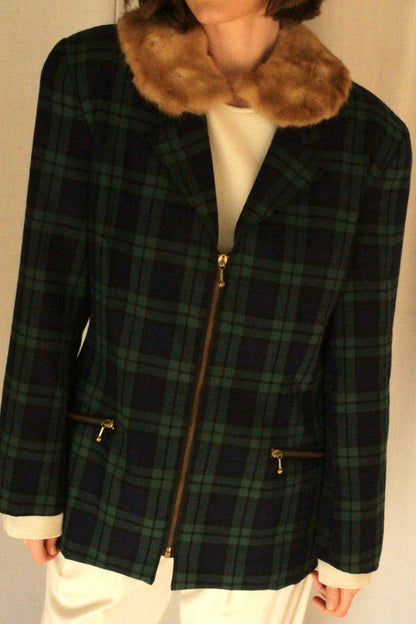 Vintage Woven Plaid Jacket
