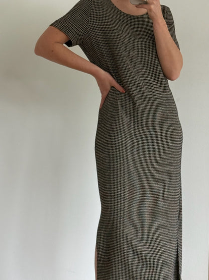 Vintage Midnight Grid Market Dress