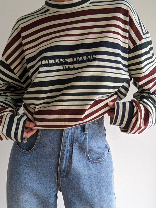 90s Guess Jeans Bold Striped Long Sleeve
