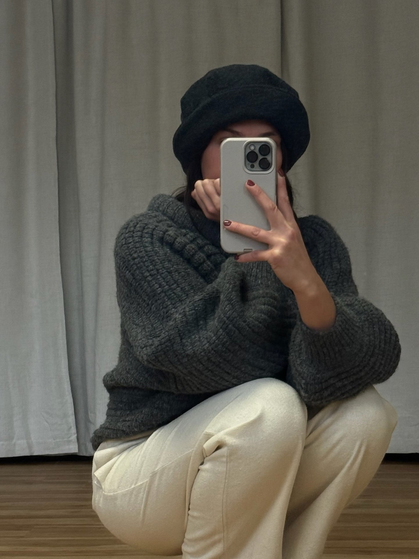 Vintage Italian Smoke Woven Wool Hat