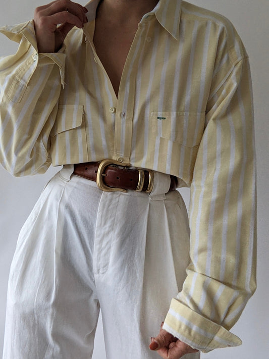 90s Tommy Hilfiger Lemon Striped Shirt