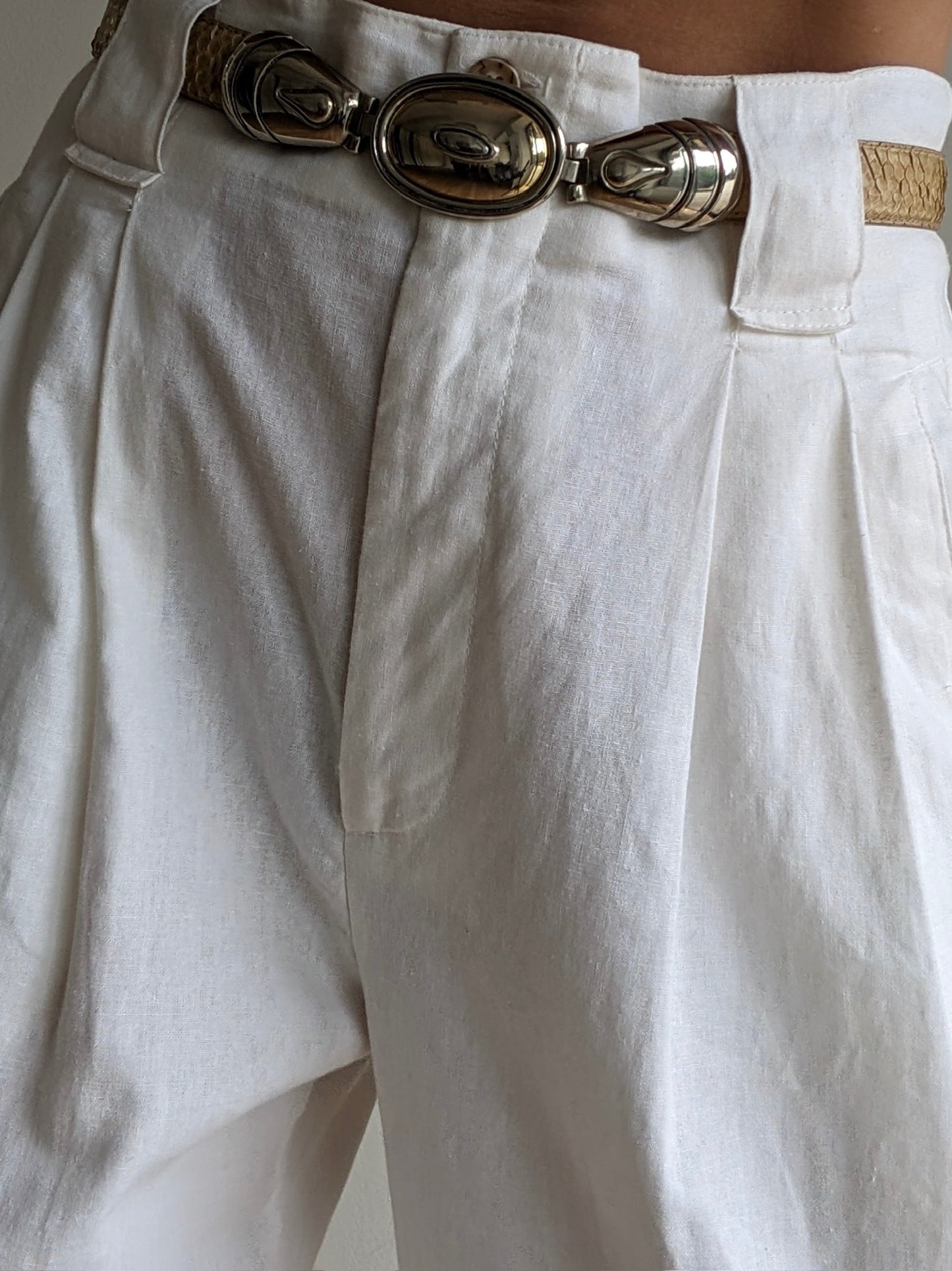 Vintage Butter Genuine Snakeskin Belt