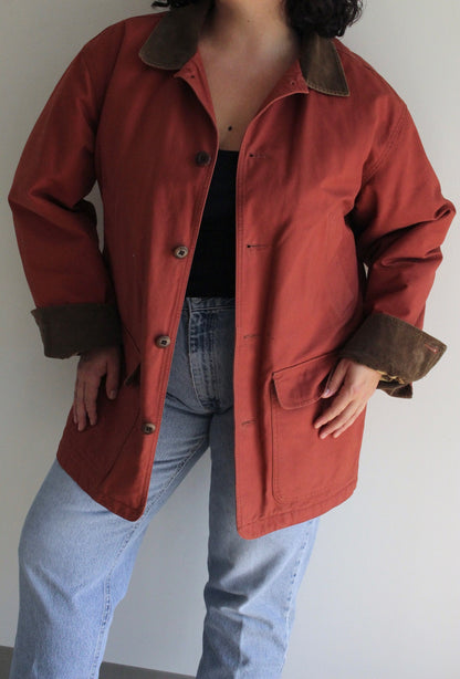 Vintage Brick Cotton Chore Coat
