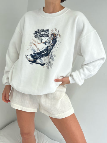 Vintage "Mountainside" Skier Printed Sweatshirt