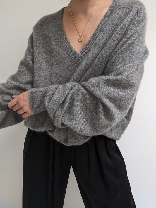 Vintage Charcoal Cashmere Sweater