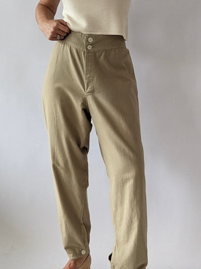 Incredible Vintage Khaki Twilled Trousers