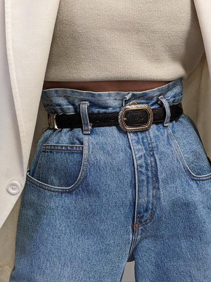 Amazing Vintage Segmented & Reversible Leather Belt