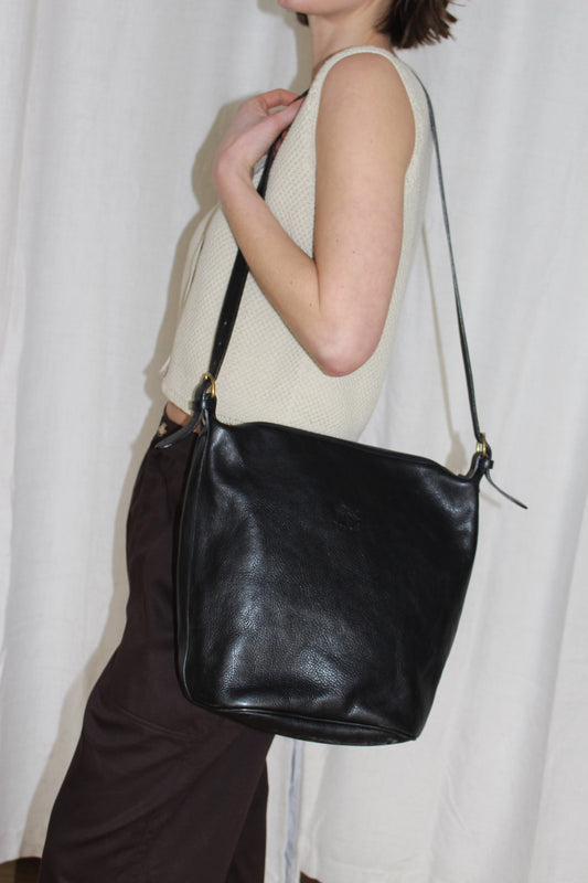 Il Bisonte Oversized Onyx Leather Bag