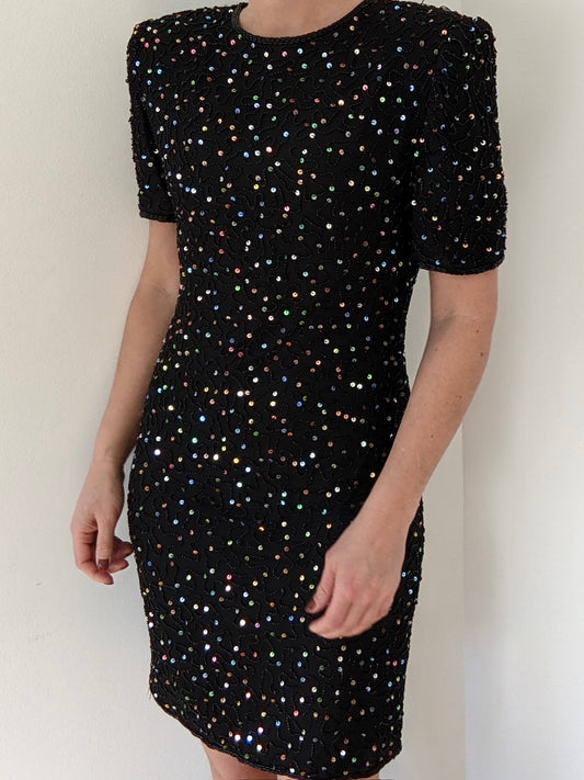 Beautiful Vintage Embellished Silk Dress