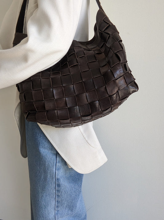 Favorite Vintage Oversized Woven Leather Bag