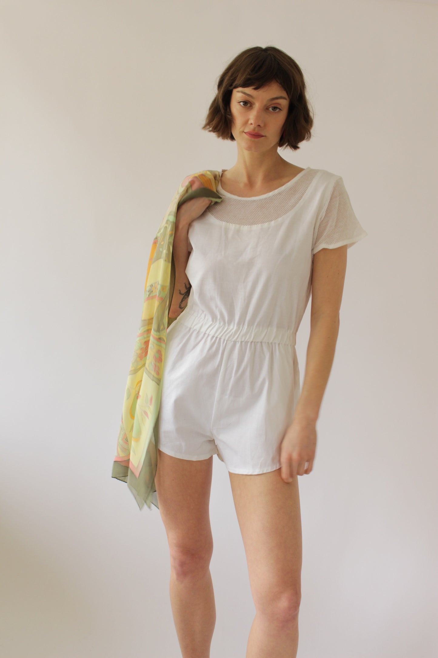 Vintage Cloud White Netted Romper
