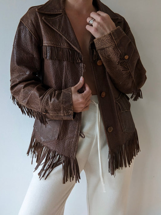 Rare Vintage Trego's Westwear Fringe Leather Jacket