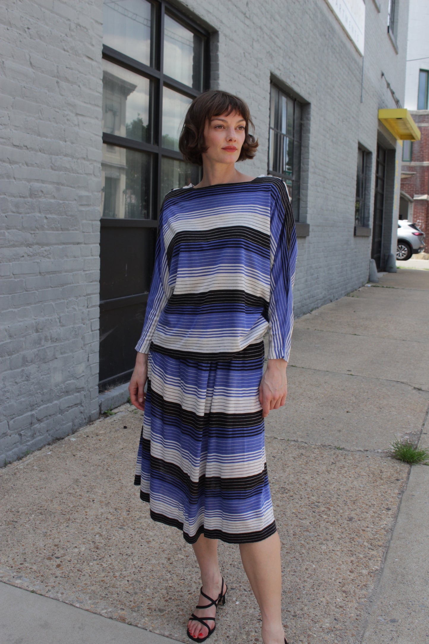 Christian Dior Striped Knit Skirt Set