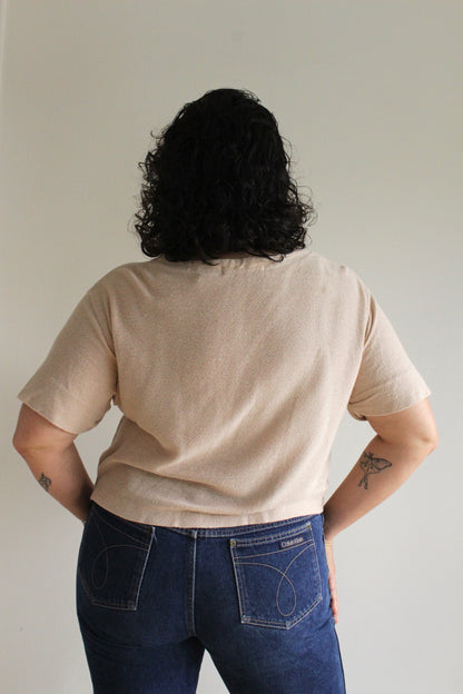 Vintage Sand Linen Gauze Cardigan