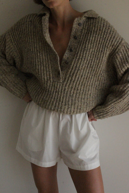 Favorite Vintage Speckled Wool Henley
