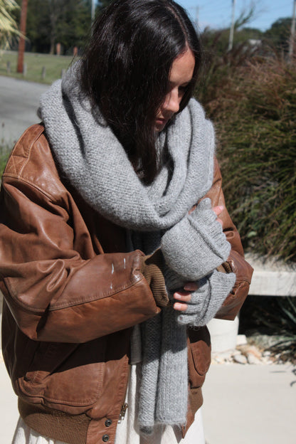 Ralphie Knitted Suri Alpaca Blanket Scarf