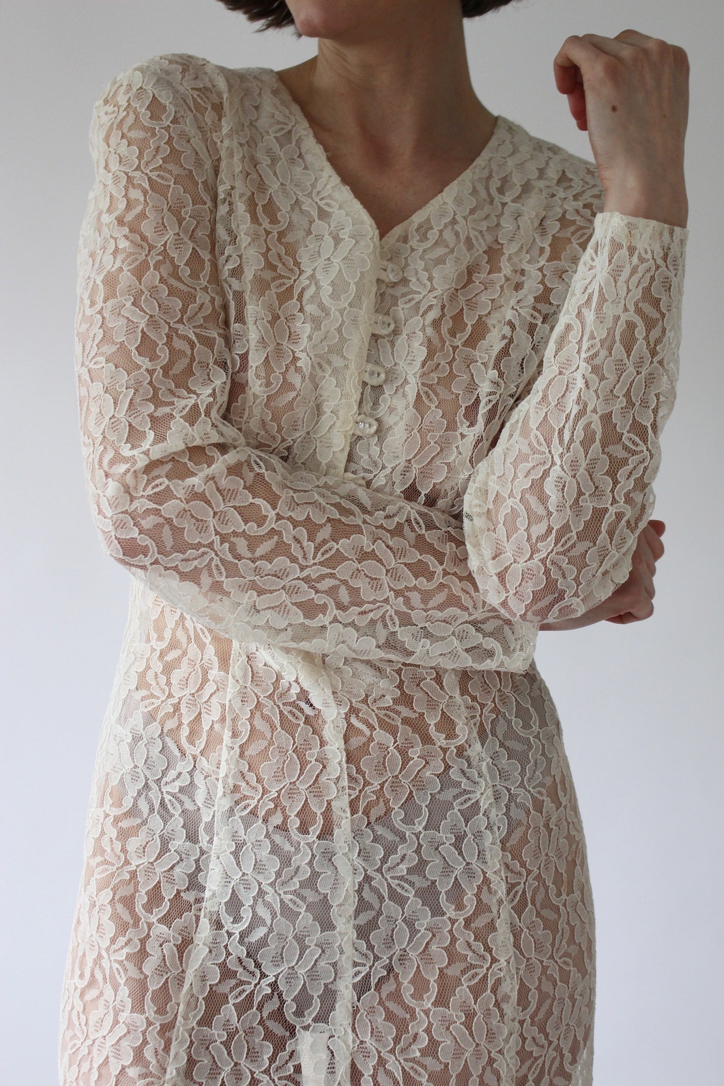 Incredible Vintage Sheer Lace Dress