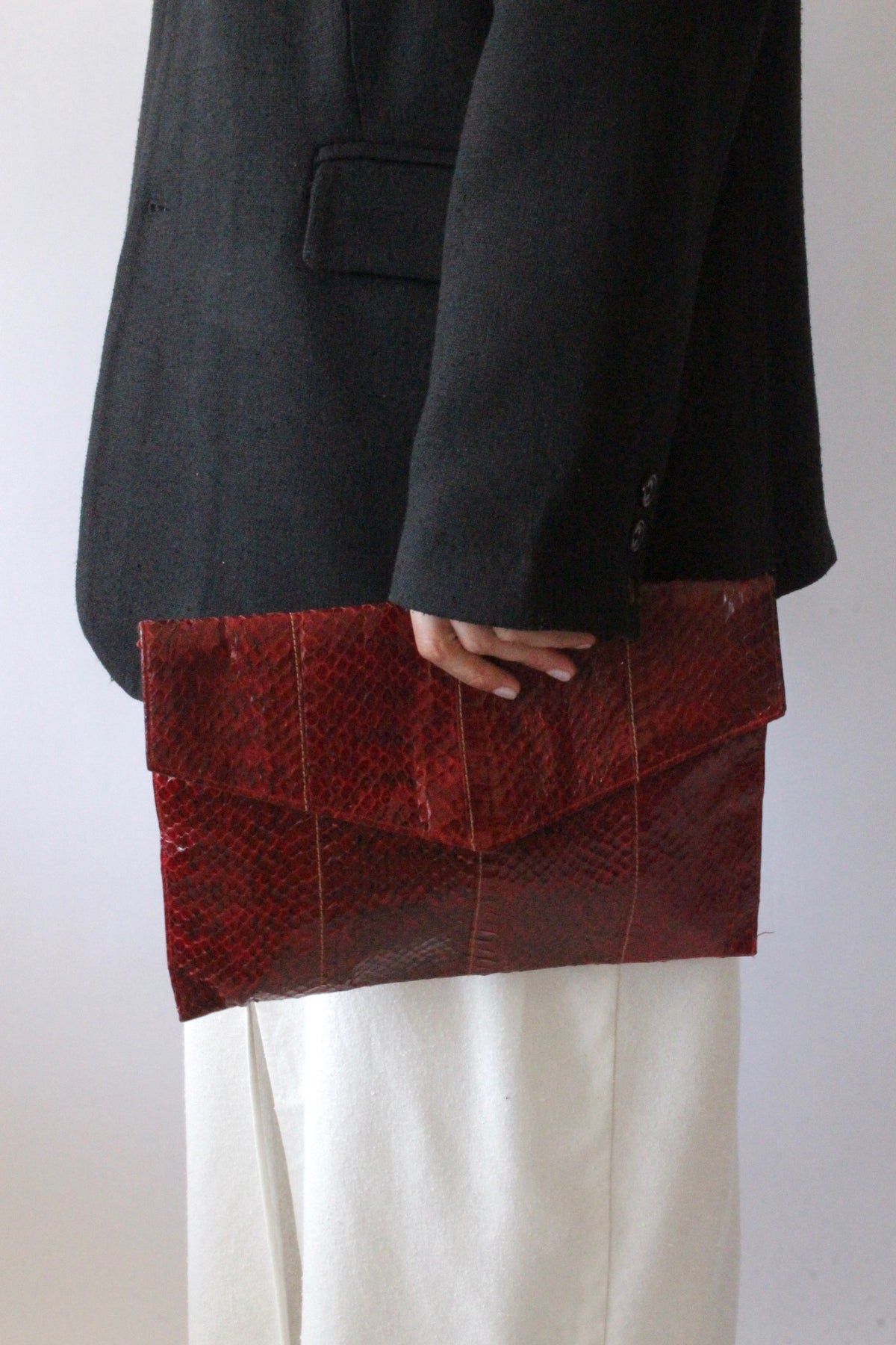 Vintage Genuine Snakeskin Envelope Clutch