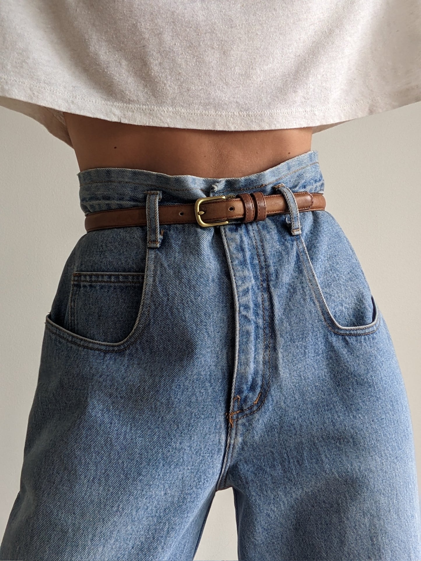 90s Coach Mocha Leather & Brass Belt