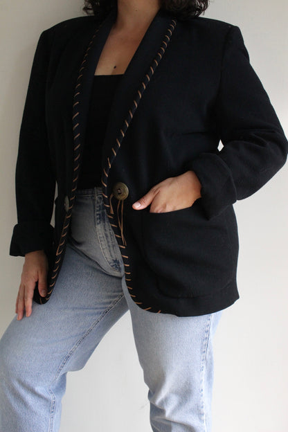 Vintage Western Stitched Wool Blazer