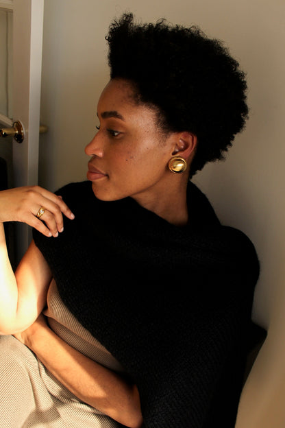 Vintage Gold Framed Dome Earrings