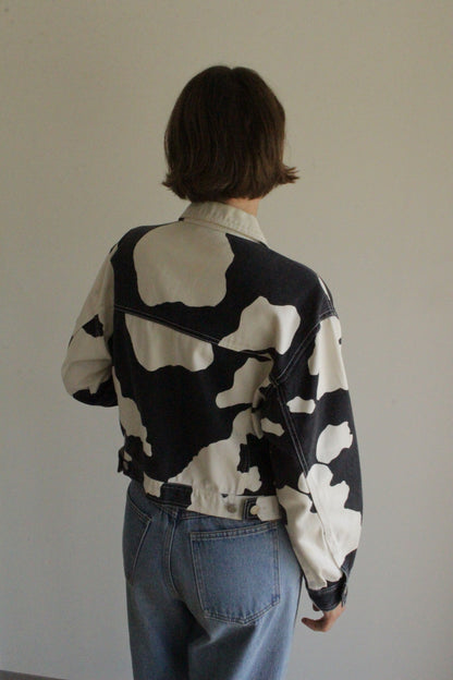 Favorite Vintage Cow Print Denim Jacket