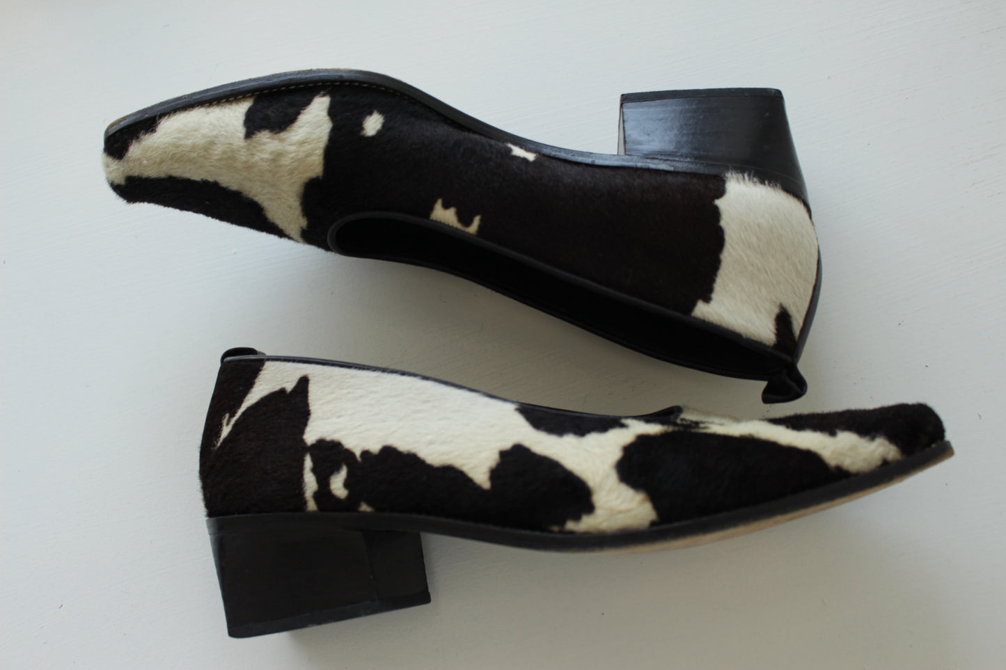 Rare Vintage Calf Hair Block Heel Shoe