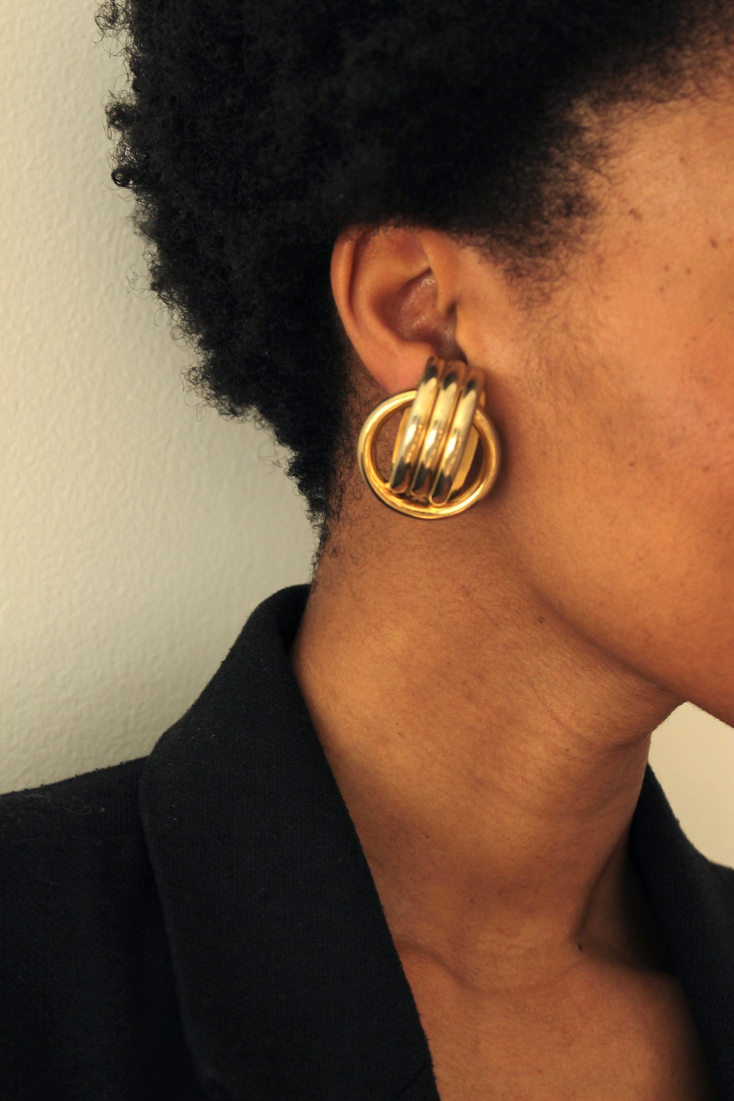 Statement Vintage Gold Coil Earrings