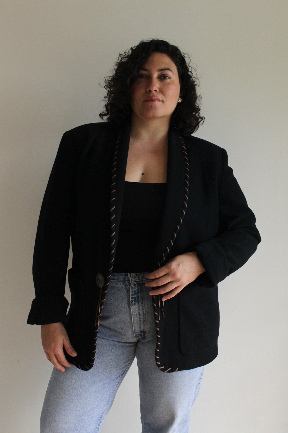 Vintage Western Stitched Wool Blazer