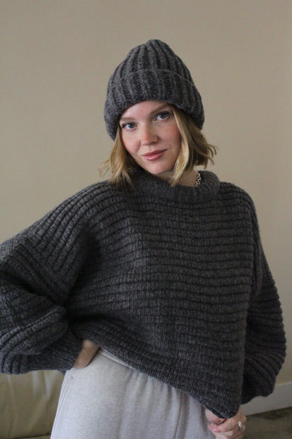 Romy Knitted Alpaca Balloon Sleeve Sweater